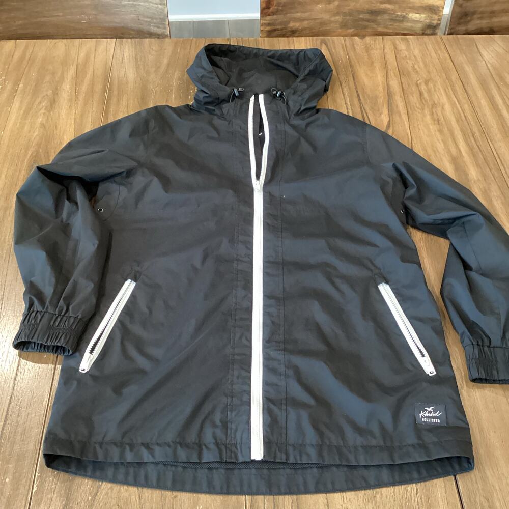 Hollister Khalid Black epic flex zip hoodie Jacket Windbreaker Size xs